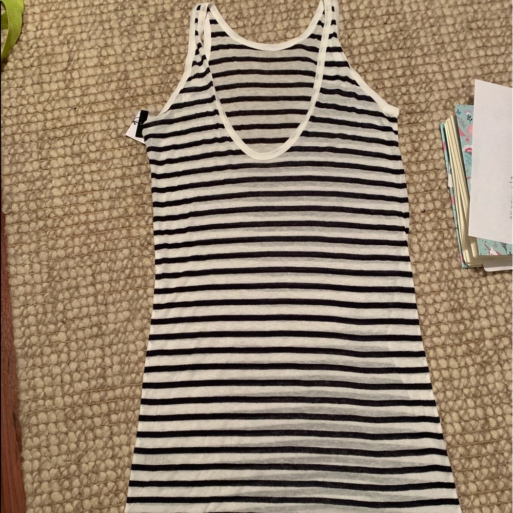 T by Alexander Wang Striped Tank Dress. - Picture 8 of 8